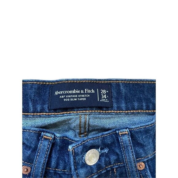 Abercrombie & Fitch Vintage Stretch 90s slim taper jeans 28 w 34 L - Picture 7 of 11